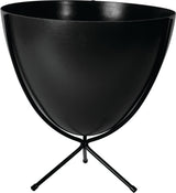 Retro Bullet Planter in Black with Short Black Stand