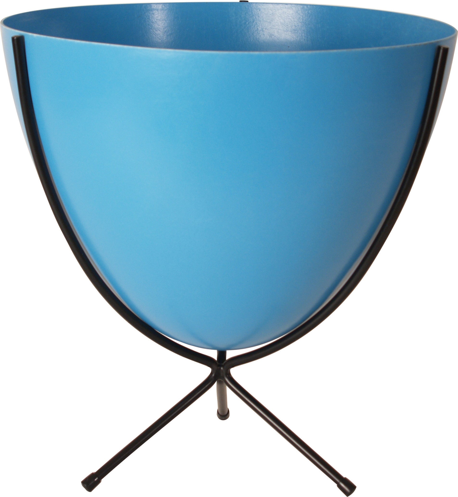 Retro Bullet Planter in Bright Blue with Short Black Stand