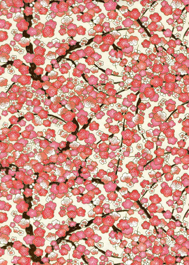 Chiyogami Sheet (Pink Plum Blossoms)
