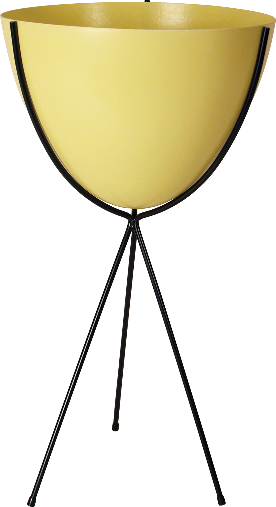 Retro Bullet Planter in Sunny Yellow with Short Black Stand